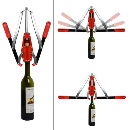 Corcho de mano de doble palanca – Para vino estándar, cerveza belga y corcho de plástico sintético, herramienta de corchero de vino con 20 corchos de vino (rojo)