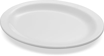 Carlisle FoodService Products Kingline Bandeja ovalada de plástico ovalada para el hogar y el restaurante, melamina, 12 x 9 pulgadas, color blanco (paquete de 12)