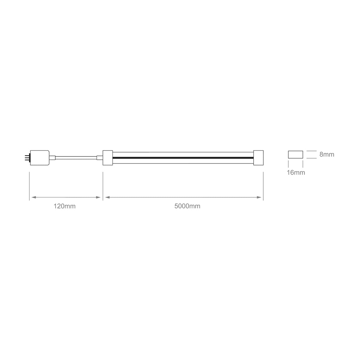 Tecnolite Connect - Tira LED Neón Inteligente WiFi 5 metros, 60 W Luz RGB + Blanca, IP65, Compatible con App móvil y Alexa. Google, Siri, Lámpara Interior