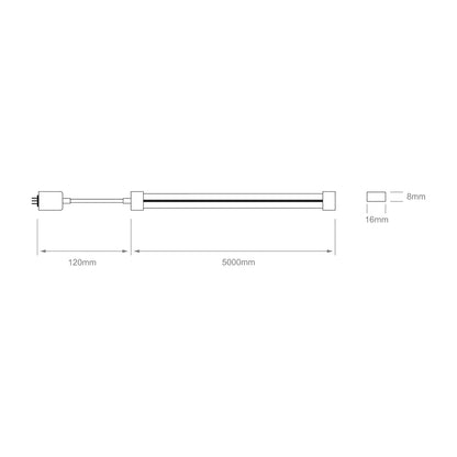 Tecnolite Connect - Tira LED Neón Inteligente WiFi 5 metros, 60 W Luz RGB + Blanca, IP65, Compatible con App móvil y Alexa. Google, Siri, Lámpara Interior