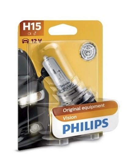 Philips Lámpara Delantera Halógena Estándar de Repuesto, Transparente - H15