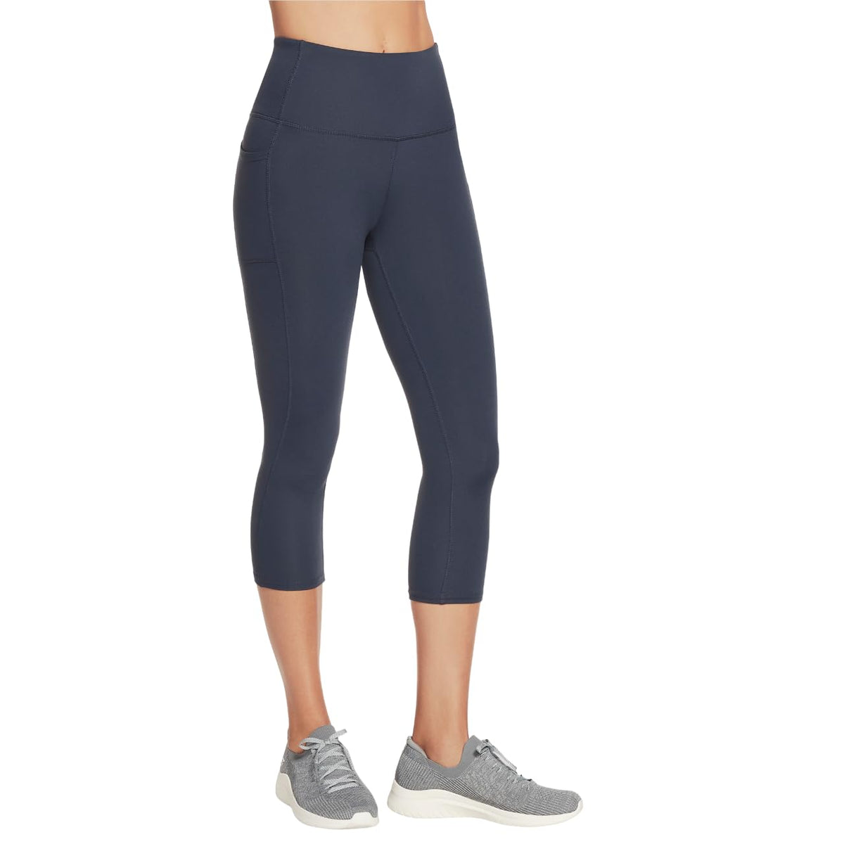 Skechers Go Walk GOFLEX Leggings Capri Cintura Alta Mujer - M - Azul Marino
