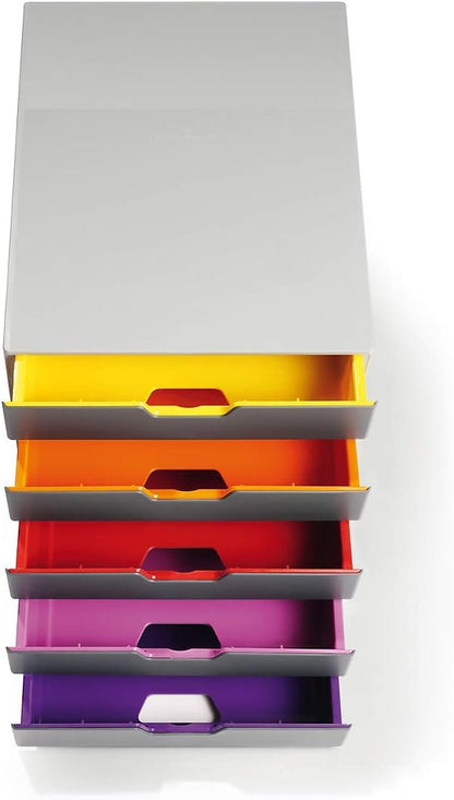 DURABLE VARICOLOR 10, Desk Storage Box, Gray & Multicolor (761027)