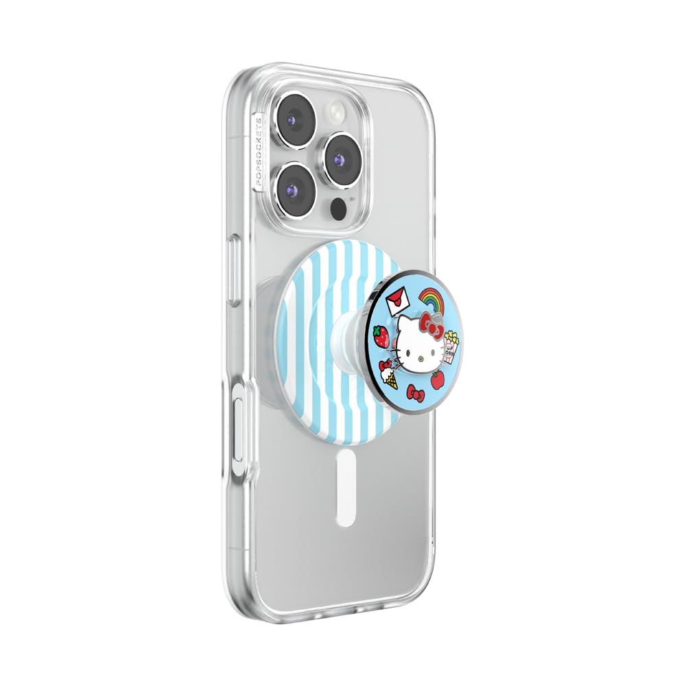 PopSockets - Empuñadura para teléfono MagSafe, Soporte magnético, golosinas | Extraíble, para Kindle, Android, iPhone, con imán, Hello Kitty, Sanrio, Kuromi, teléfono y mujer