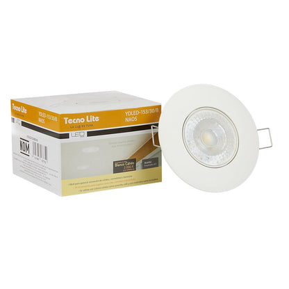 Tecnolite - Lámpara Downlight LED Empotrable 3.5 W, Luz Suave Cálida, No atenuable, LED integrado