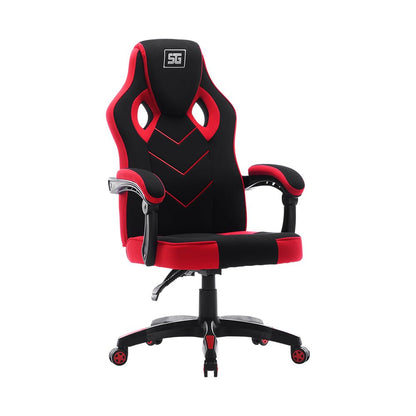 Silla Gamer CGC301 - Soporte 120 Kg, Respaldo Reclinable 135°, Ruedas 60 mm, Tapizado Tela Automotriz, Descansabrazos, Ergonómica para Gaming y Oficina, Color Rojo/Negro
