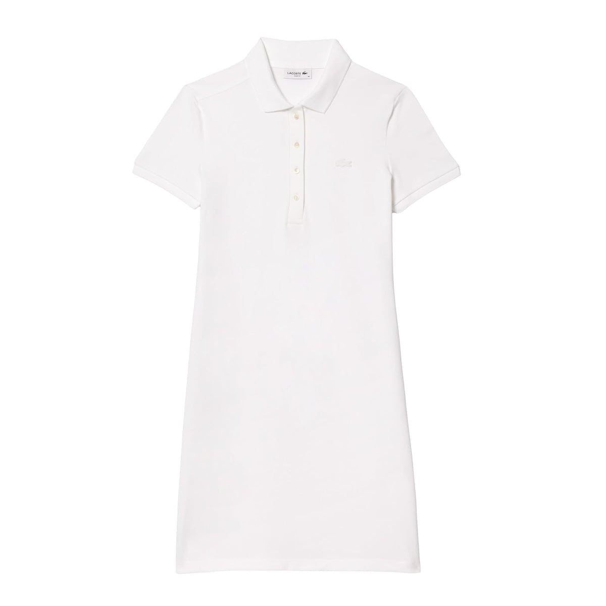 Lacoste Vestido Polo piqué elástico de Manga Corta para Mujer Vestido Casual para Mujer