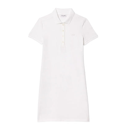 Lacoste Vestido Polo piqué elástico de Manga Corta para Mujer Vestido Casual para Mujer