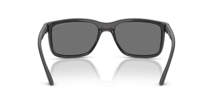 ARNETTE Men's An4359 Headlight Rectangular Sunglasses, Transparent Grey Matte/Shiny/Grey Mirrored Silver, 57 mm
