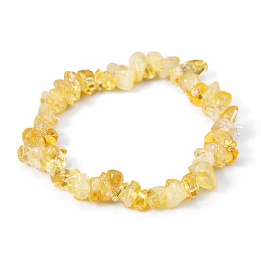 XYPHIELLE Pulsera de Citrino Brasileño Natural Amarillo, Brazalete de la Abundancia, Joyería de Cristales, Elástica