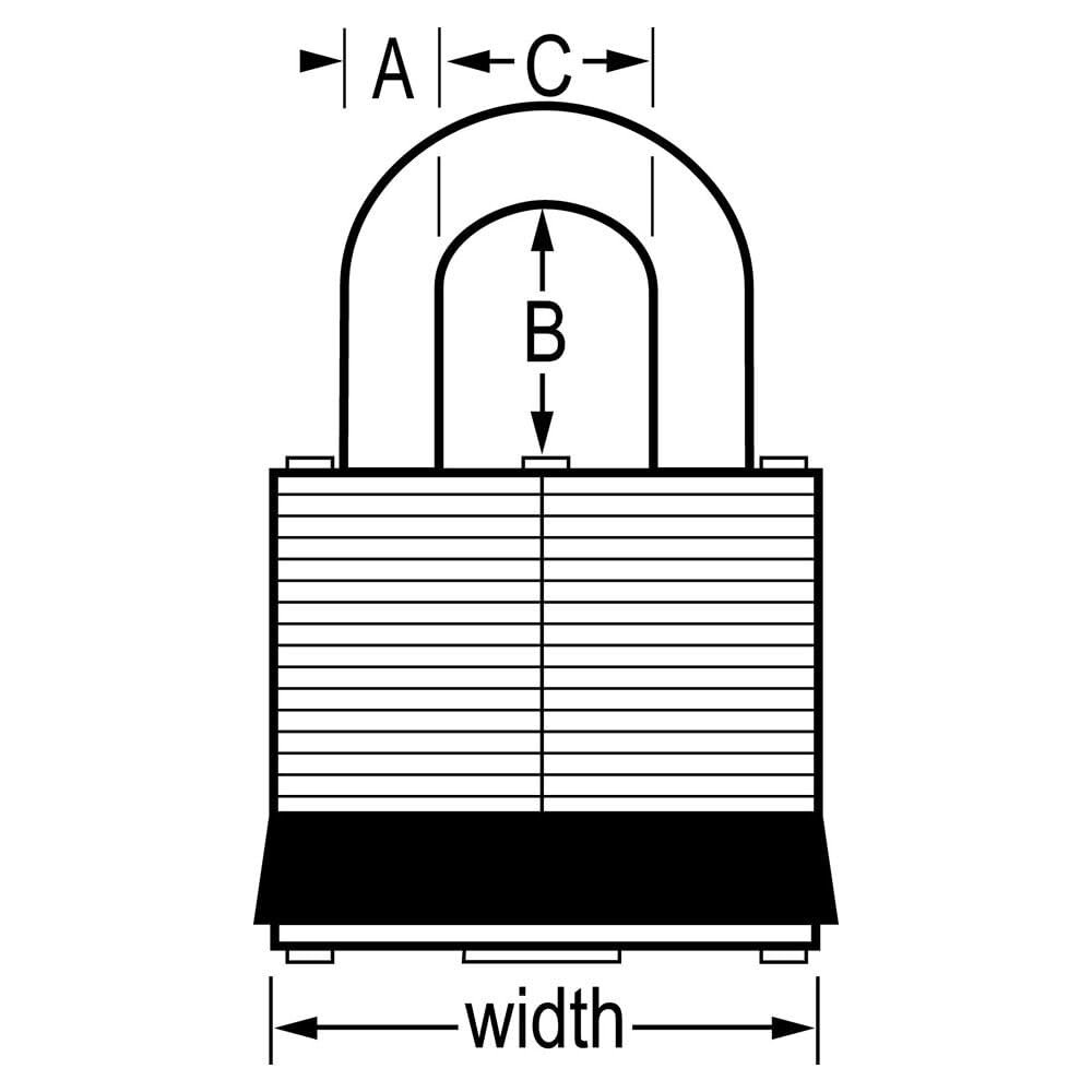 Master Lock 1DLJ Candado Laminado de Ancho 44 m, Gancho, 64 mm de Altura