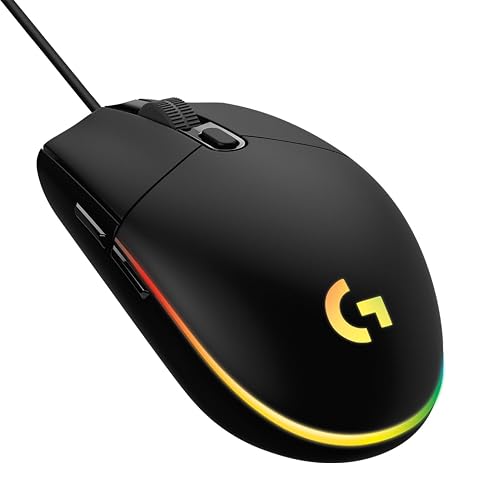 Logitech G203 LIGHTSYNC Mouse Gamer con Cable, Iluminación RGB Personalizable, 6 Botones Programables, Seguimiento de hasta 8,000 dpi, Ultra-Ligero - Color Negro