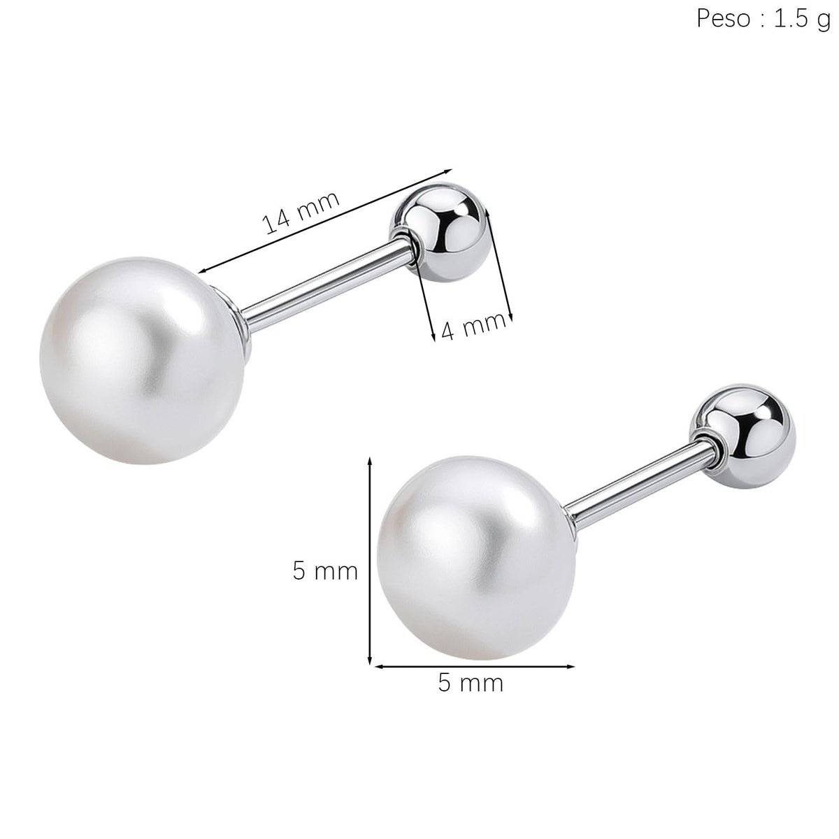 XYPHIELLE Aretes de Perla Natural de Agua Dulce y Plata 925 para Mujer, Joyería para Mujer Color Blanco, Regalo para Novia Esposa Mamá, San Valentín Navidad Aniversario