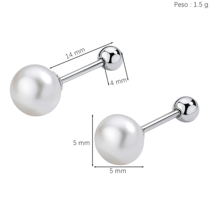 XYPHIELLE Aretes de Perla Natural de Agua Dulce y Plata 925 para Mujer, Joyería para Mujer Color Blanco, Regalo para Novia Esposa Mamá, San Valentín Navidad Aniversario