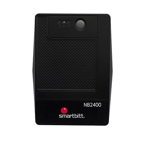 Smartbitt - No-Break Interactivo, Regulador y Supresor de Picos - UPS Ideal para apagones y Cortes de energía - Batería de Respaldo - Negro (2400 Va, Hogar y Oficina)