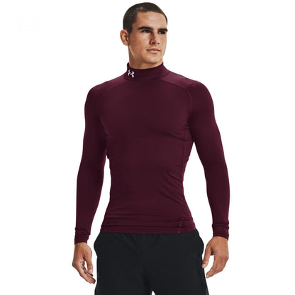 Under Armour ColdGear Camiseta de Compresión, Hombre - Rojo (Maroon - White - 609) - XXL