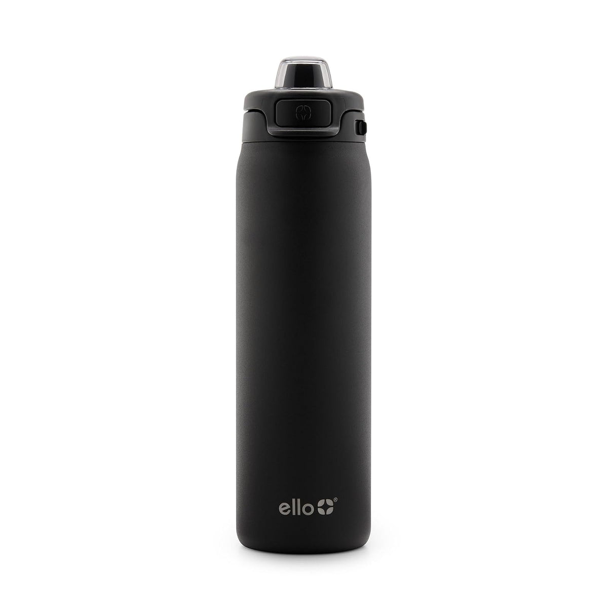 Ello Pop & Fill Botella de Agua de Acero Inoxidable - 22 Ounces - Negro -