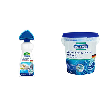 Dr. Beckmann, Limpiador de Tapicería, Colchones, Remueve Manchas y Olores, 400 ml +, Quitamanchas Intenso Multiusos, en Polvo, para Ropa Blanca y Color1 kg