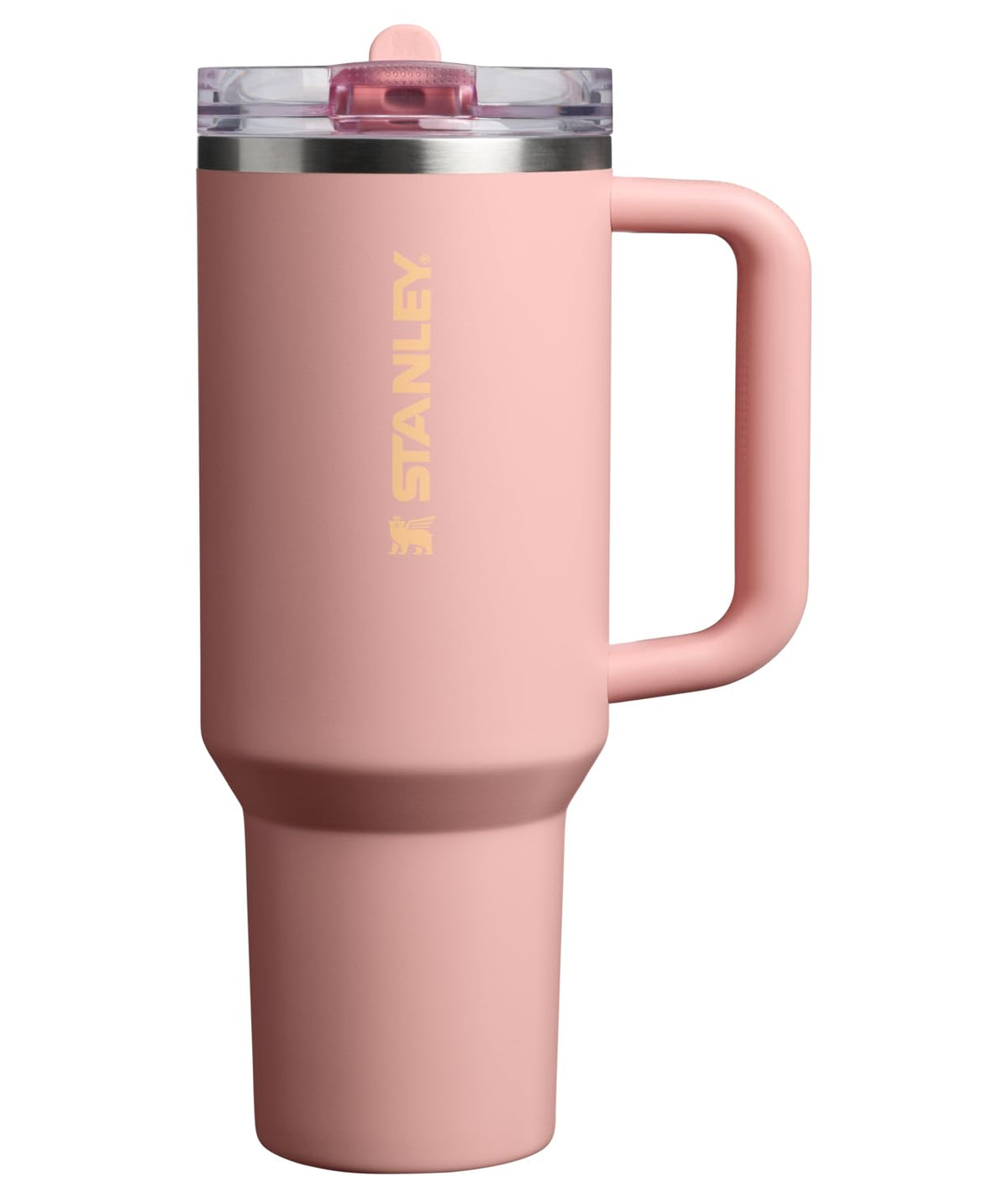 Stanley Quencher ProTour Vaso Térmico con Popote Abatible, Acero Inoxidable - 40 Ounces - Rosa melocotón