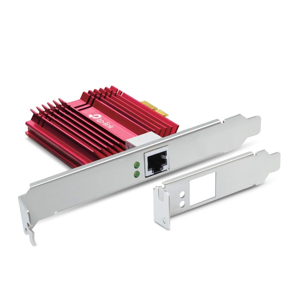 TP-Link Tarjeta de red PCIe de 10 GB (TX401), adaptador de red PCIe a 10 Gigabit Ethernet, compatible con Windows 11/10/8.1/8/7, Windows Servers 2019/2016/2012 R2 y Linux, incluyendo un cable Ethernet CAT6A