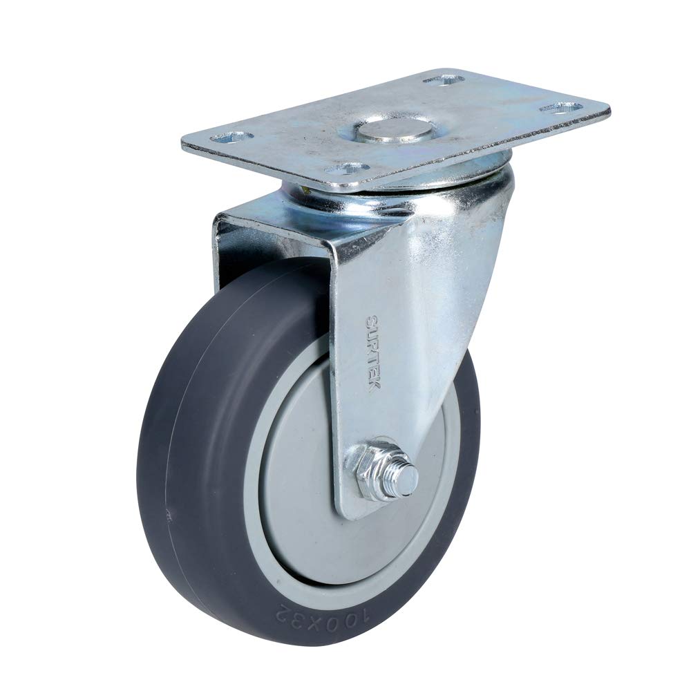 Surtek RT10G Surtek Rodaja de polipropileno y TPR giratoria de 4", color, pack of/paquete de 1