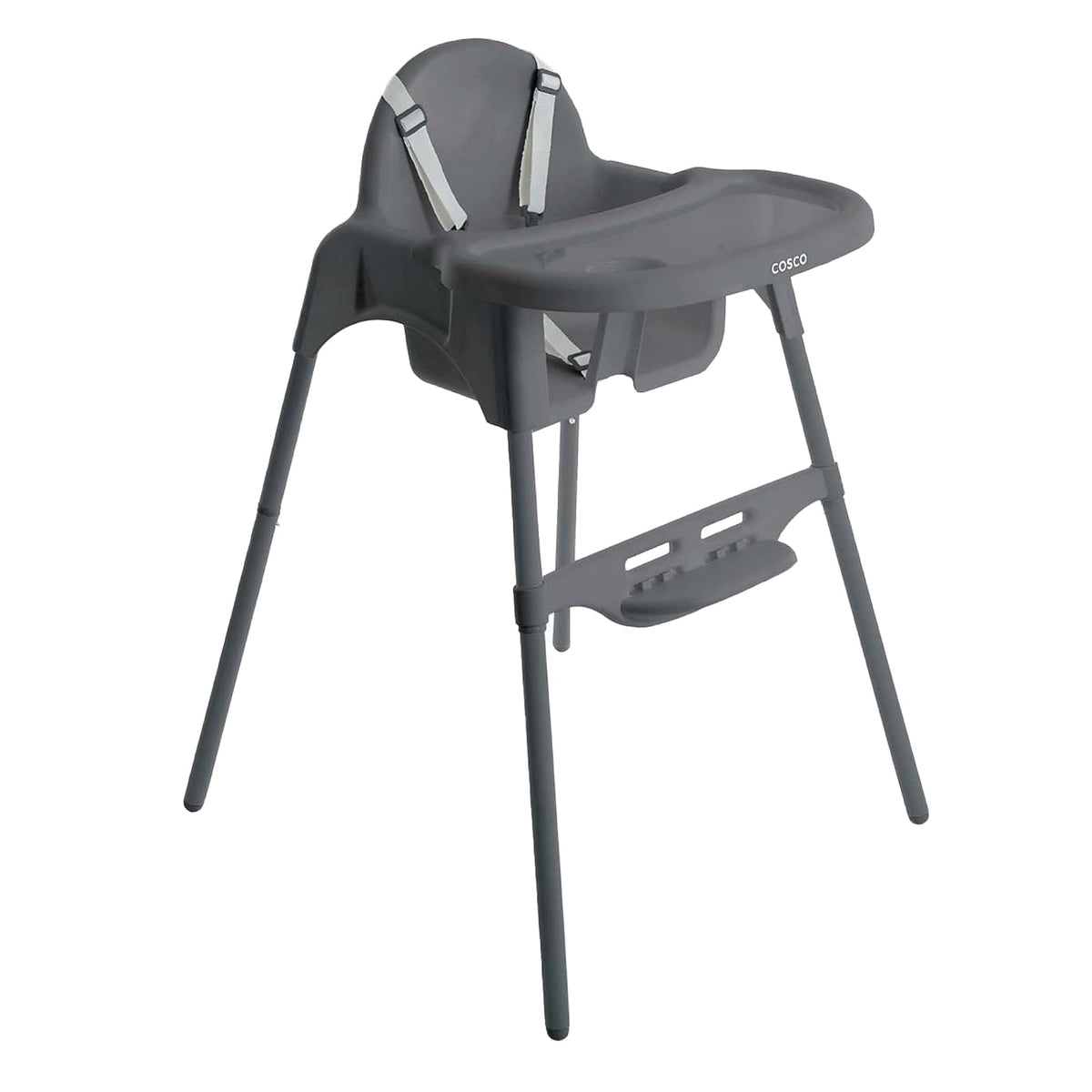 Cosco Silla Alta 2 en 1, Gris, con bandeja removible y arnés de 5 puntos. Uso desde 6 meses hasta 15 kg