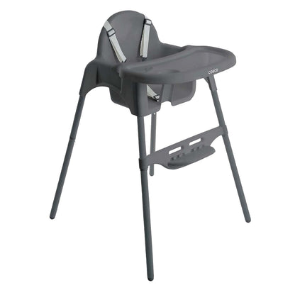 Cosco Silla Alta 2 en 1, Gris, con bandeja removible y arnés de 5 puntos. Uso desde 6 meses hasta 15 kg