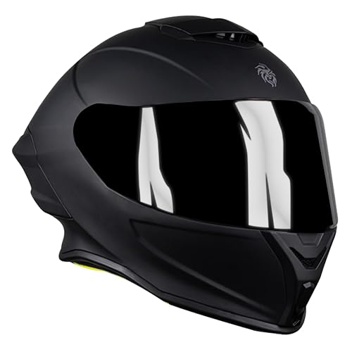 KOV Casco Buster Integral Negro Mate Deportivo ALERON AERODINAMICO para Moto Certificado Dot