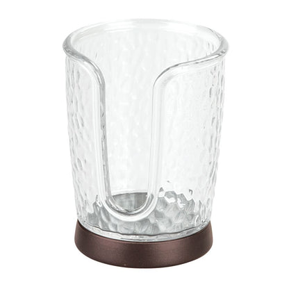 interDesign 53651 Rain Disposable Paper and Plastic Cup Dispenser for Bathroom Vanity and Countertops, Clear/Bronze
