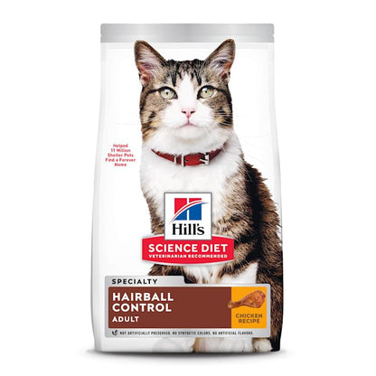 Hill's Science Diet Hairball Croquetas para Gato Adulto Sabor Pollo 1.6Kg | Croquetas Hill's para gato, pollo real, control de bolas de pelo, piel y pelaje sanos, fibra natural