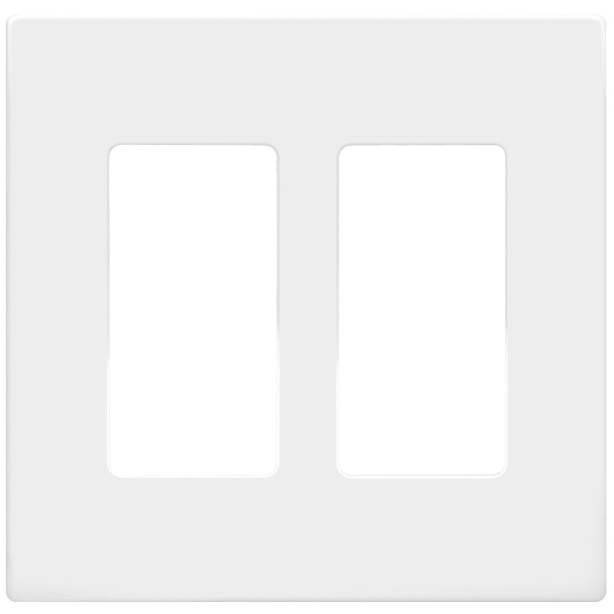 ENERLITES - Placas de pared para decoración sin tornillos, cubiertas de salida seguras para niños, acabado brillante, tamaño mediano, 1 banda, 12,4 cm de alto x 7,9 cm de largo, termoplástico de - Blanco - Tamaño estándar - 2 pandillas