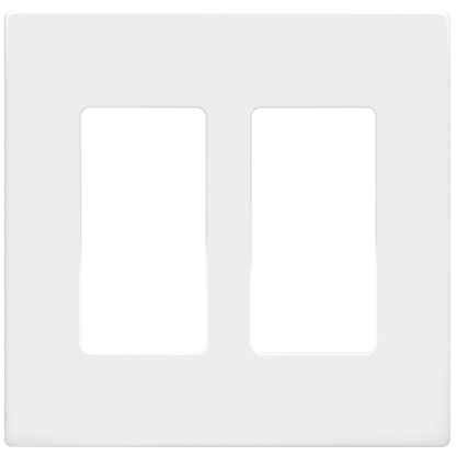 ENERLITES - Placas de pared para decoración sin tornillos, cubiertas de salida seguras para niños, acabado brillante, tamaño mediano, 1 banda, 12,4 cm de alto x 7,9 cm de largo, termoplástico de - Blanco - Tamaño estándar - 2 pandillas