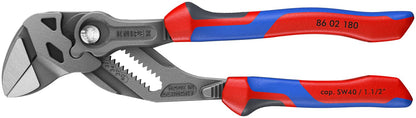 KNIPEX Tools - Llave de alicates, acabado negro, multicomponente (8602180) - Agarre cómodo de 7.25 pulgadas, acabado negro