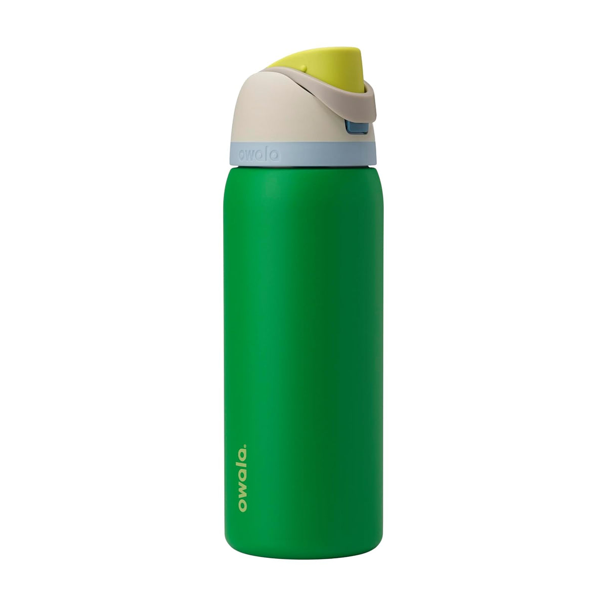 Owala FreeSip Botella de Agua con Popote de Acero Inoxidable, 32-40 oz - verde putting - 32 Ounces
