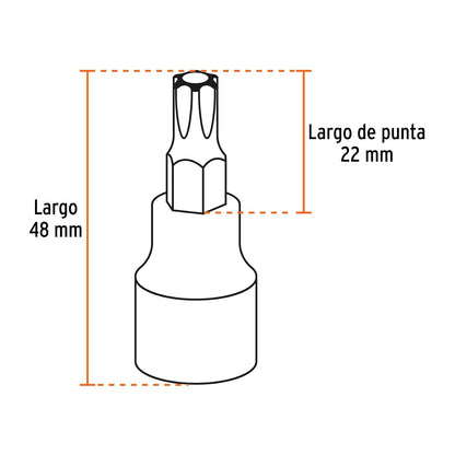 Truper JPH-3/8X7P, Juego de dados, punta hexagonal, cuadro 3/8", 7 piezas