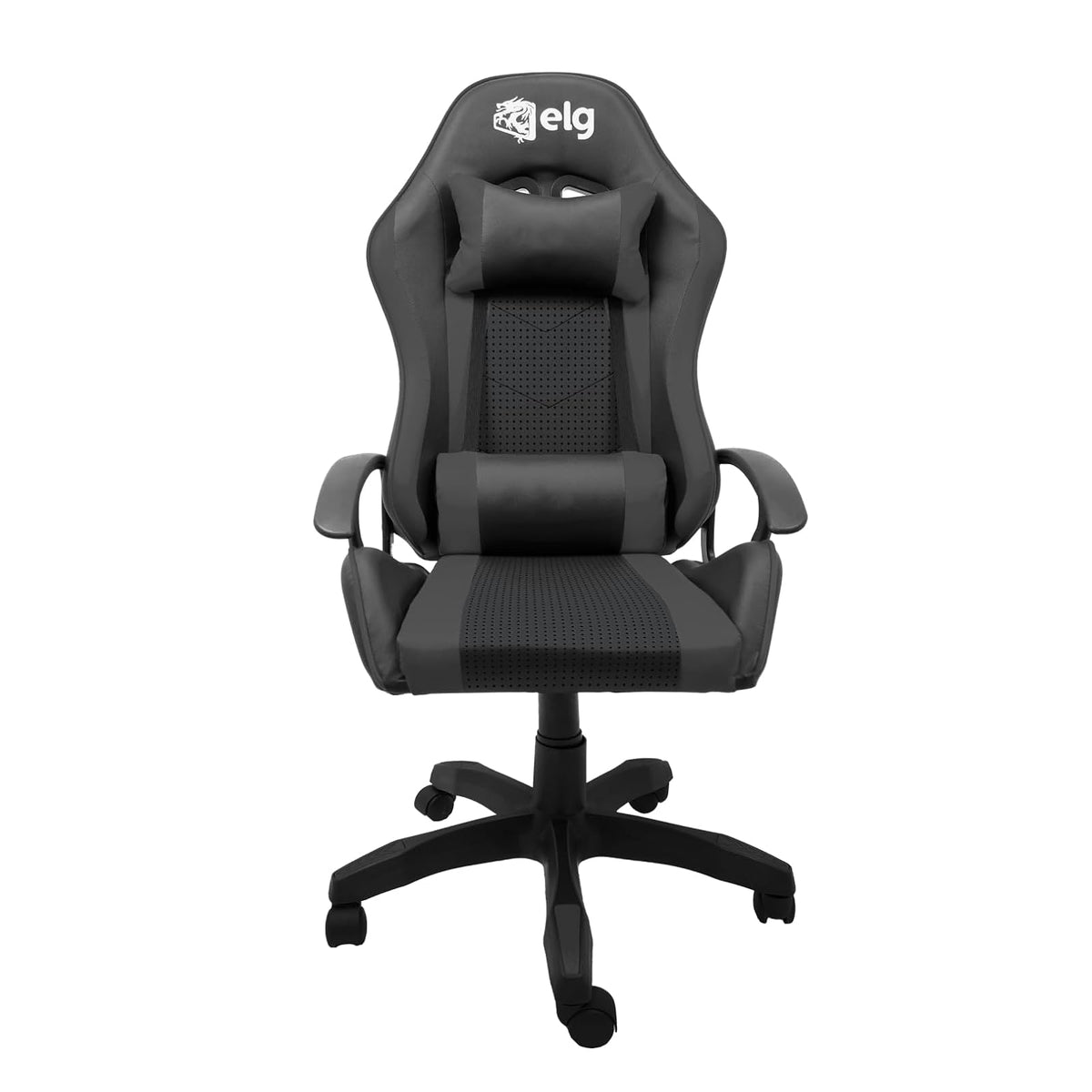 Silla ergonómica para Juegos Syrax con Ajuste de Altura y Estructura Reforzada Que soporta 120 kg, Negro, CH36BK, ELG