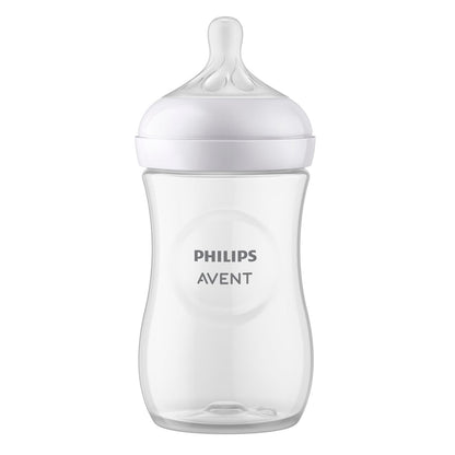 Philips Avent Biberón Natural Response 9 oz Traslúcido | Combina pecho y biberón fácilmente | Apoya el ritmo de alimentación de cada bebé | Flujo 3 - Medio | 1 pz | SCY903/01