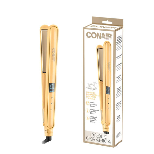 Alaciadora 1" Doble Ceramica Digital Amarilla Conair