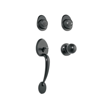 Hermex CEP-62PJ Jaladera, perilla y cerrojo L-L, negro