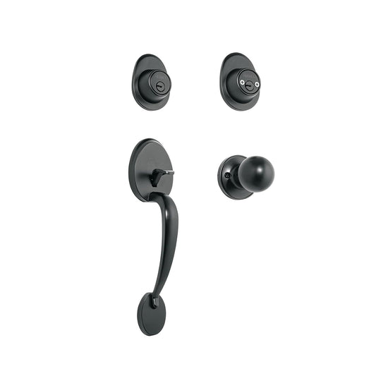 Hermex CEP-62PJ Jaladera, perilla y cerrojo L-L, negro