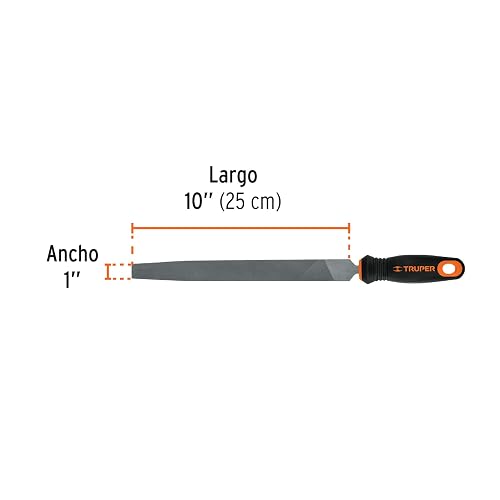 Truper LPM-10T, Lima plana muza 10" con mango doble inyección