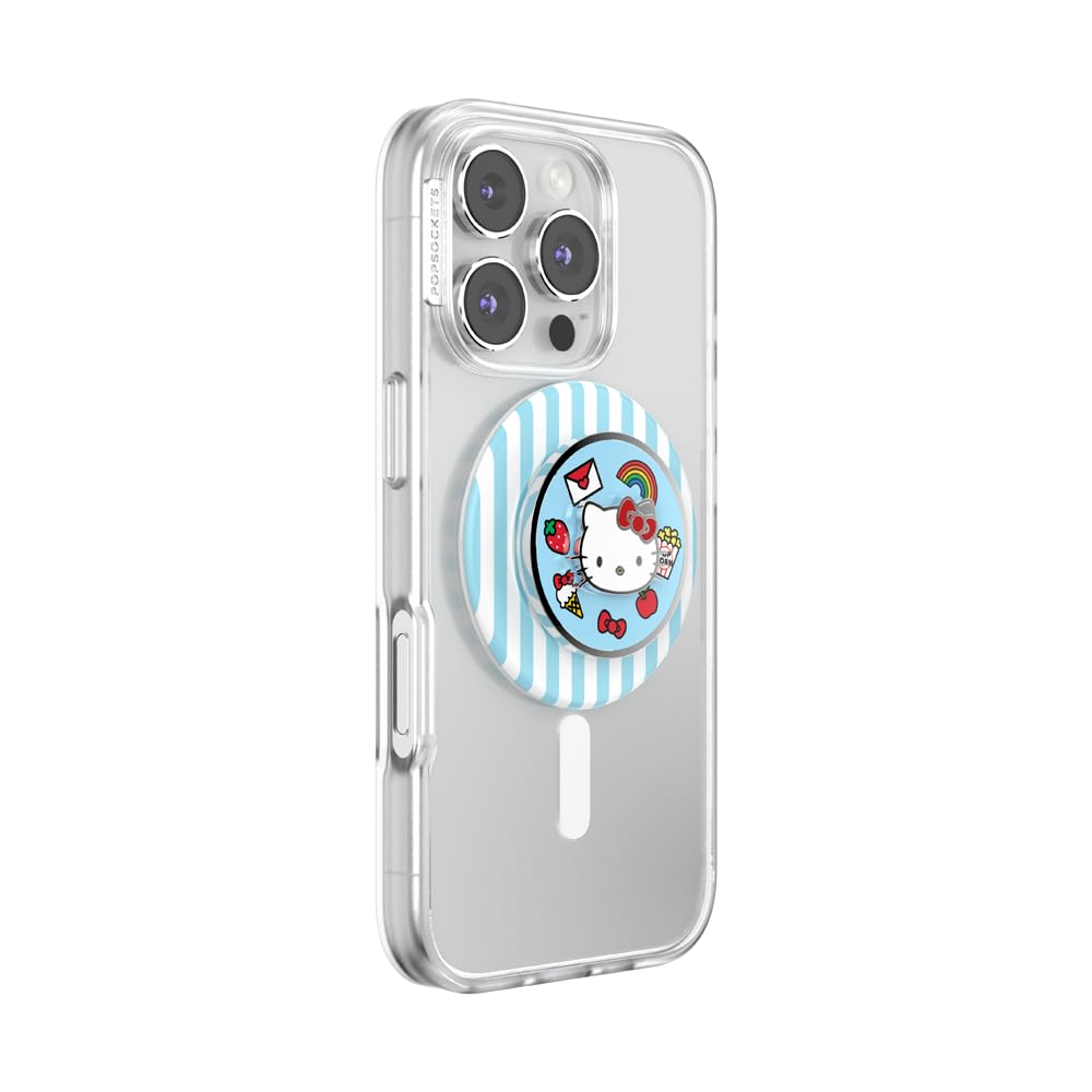 PopSockets - Empuñadura para teléfono MagSafe, Soporte magnético, golosinas | Extraíble, para Kindle, Android, iPhone, con imán, Hello Kitty, Sanrio, Kuromi, teléfono y mujer