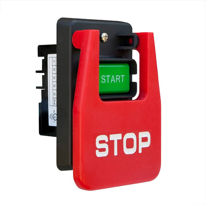 POWERTEC Interruptor de paleta de doble voltaje de 120 V/230 V, 3 HP a 230 voltios, certificado UL. Rodillera grande para herramientas eléctricas Apagado rápido. Se adapta a sierra de mesa, mesa de