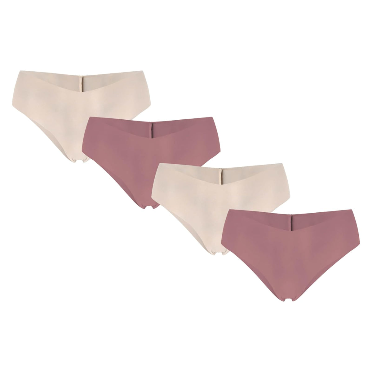 Hanes Ropa Interior Invisible Mujer Paquete de 4 - 7 - Corte Cachetero - Beige - Rosado