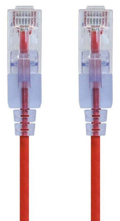 Monoprice SlimRun Cable de Conexión Ethernet Cat6A, 10 Gbit/s - Rojo - 91,44cm - Paquete de 10