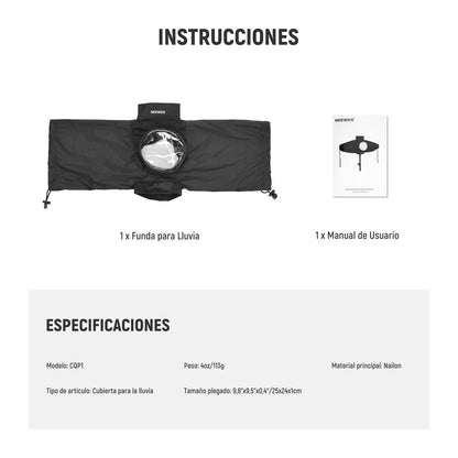 NEEWER Cubierta de Lluvia para Flash Strobe Exterior Q4, Impermeable Lente Cámara Nylon con Ventana Visual, Mangas, Cierres Táctiles, Cordones, Solo Compatible con NEEWER Q4 Luz Estroboscópica, CQP1