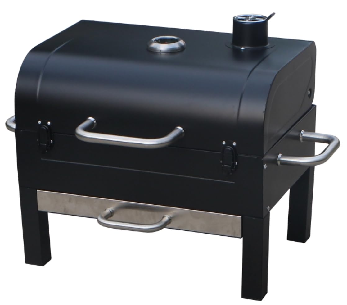GasOne - Parrilla portátil para barbacoa de mesa, 18 pulgadas, 2 niveles, asas laterales y tapa, parrilla compacta de carbón para picnic y portón trasero