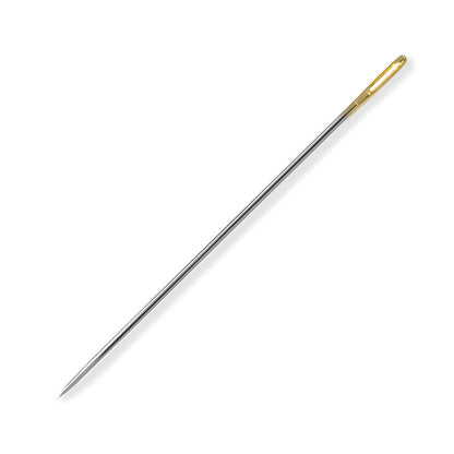 Dritz Gold Eye - Agujas para acolchar de puntadas grandes, tamaño 5, 12 unidades, color plateado