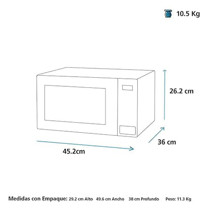 GE - Horno de microondas 0.7 cu.ft. Espejo Appliances, Espejo, Plateado - MGE07SEJ