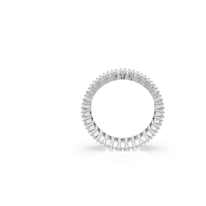 Swarovski Anillo Matrix, Talla baguette, Blanco, Baño de rodio